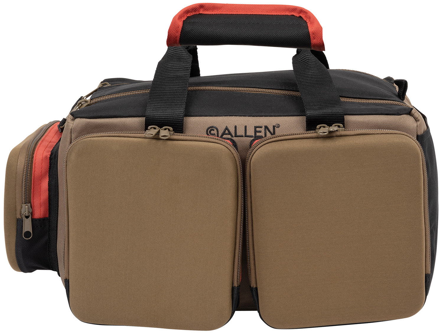 Allen 8305 Eliminator Rangemaster Range Bag Tan with Pistol Rug Multiple Exterior Pockets and Rigid Bottom with Feet