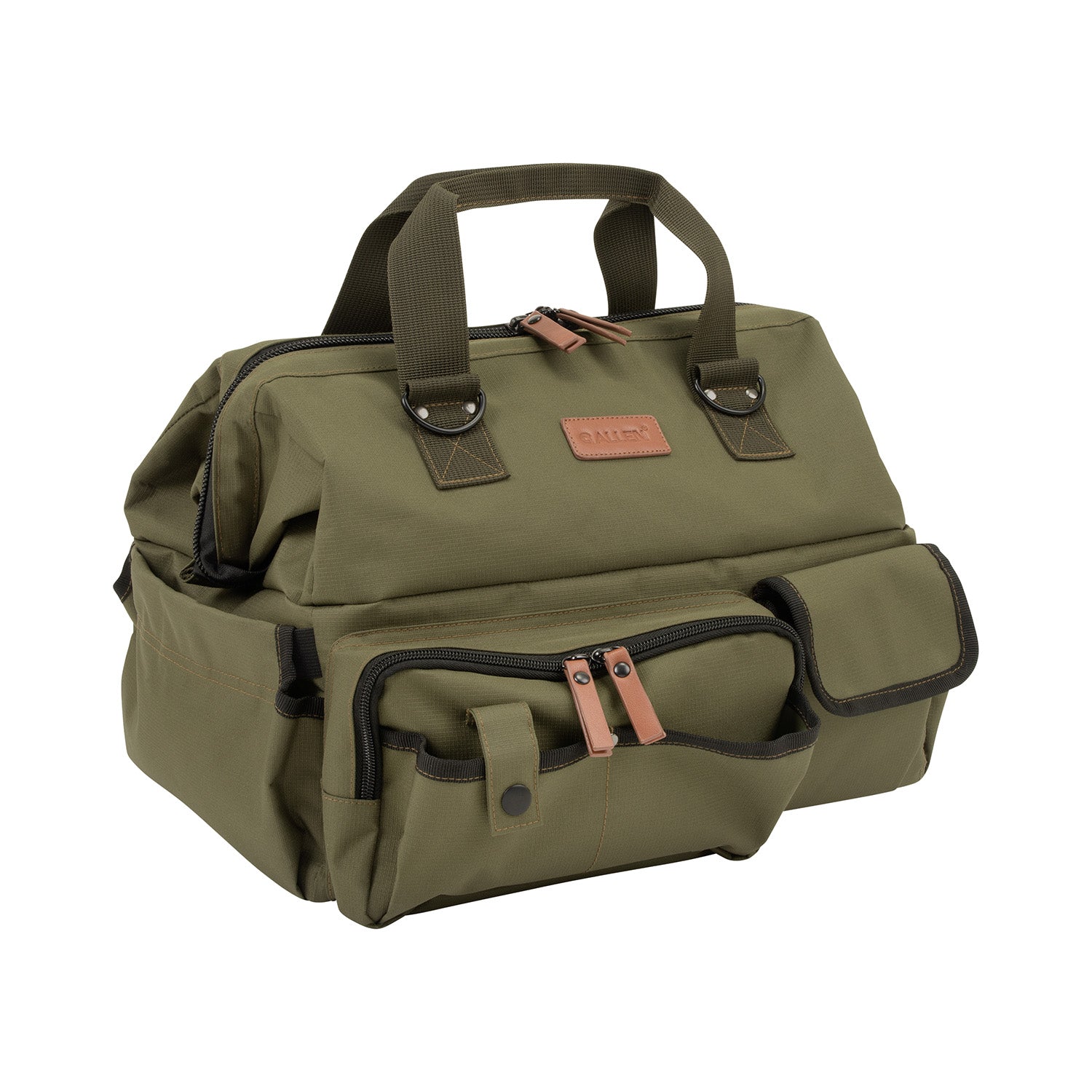 Allen 8329 Triumph Green 600D Polyester Ripstop Range Bag with Fold-Flat Pistol Mat and Organizer Pockets