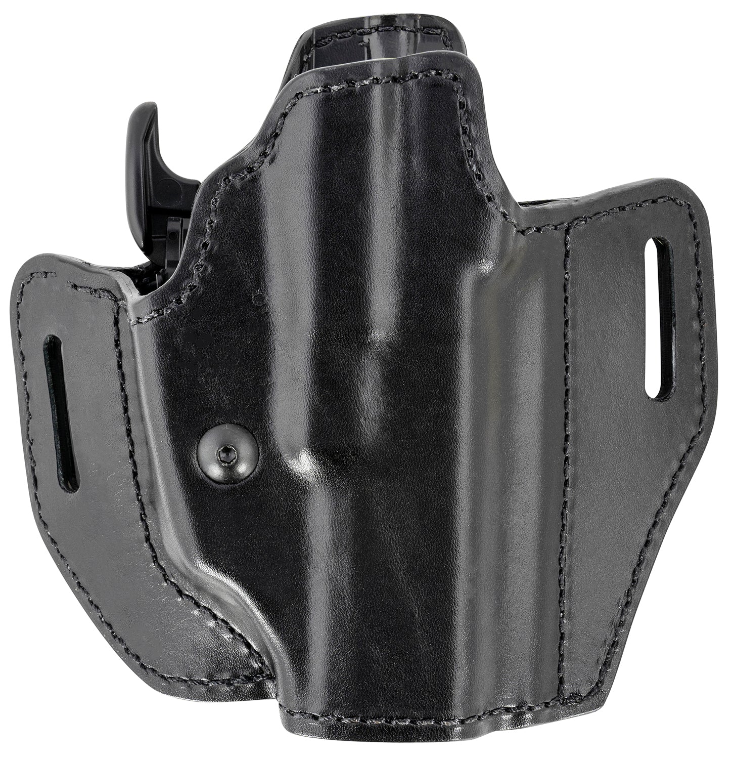 Bianchi 58351 126GLS Allusion Assent Pro-Fit OWB Holster Size 13 Black Leather, Fits Glock 17/22/Springfield XDS/Ruger American, Right Hand