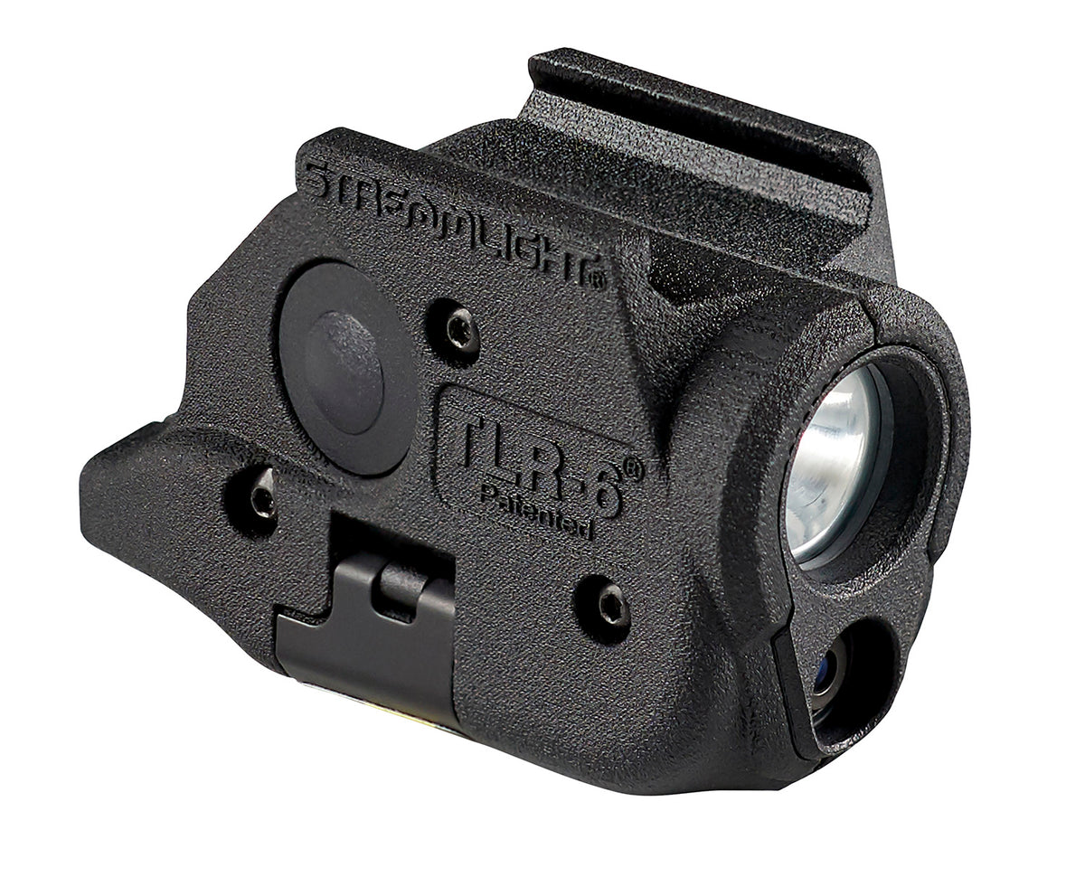 Streamlight, TLR-6, Tac Light with Laser, For Glock 43X MOS/48 MOS/43X with Rail/48 with Rail, Black, C4 LED, 100 Lumens, Red Laser, 2x CR1/3 N Lithium Batteries