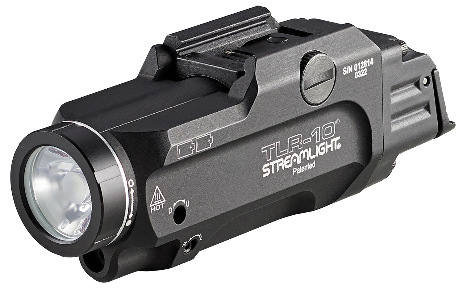 Streamlight 69470 TLR-10 Weapon Light Red Laser Black 1000 Lumens White LED Full Frame