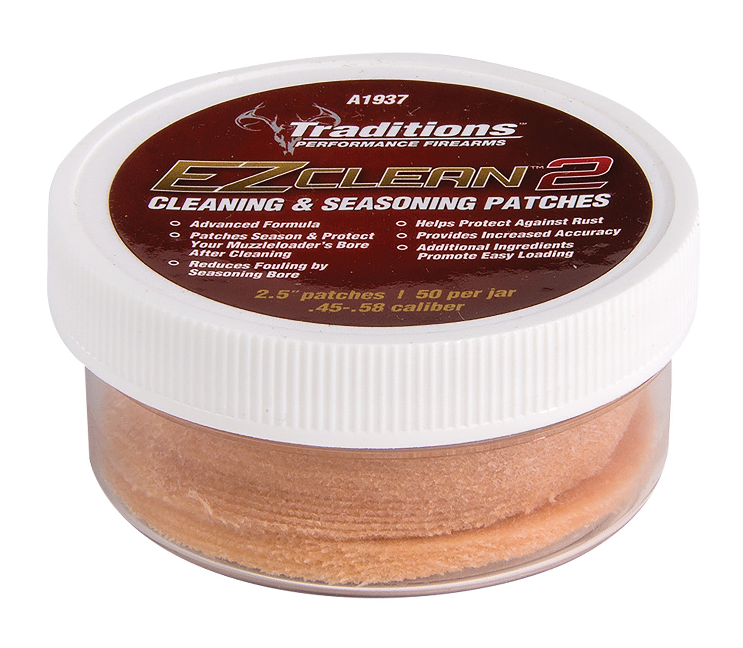 Traditions A1937 EZ Clean 2 Cleaning Patches 45/58 Cal 2.5" 50 Pack