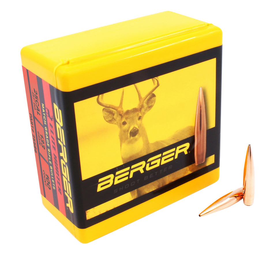 Berger 25Cal 133gr Elite Hunter Outer Limits BT Match Grade Bullets 100/Box