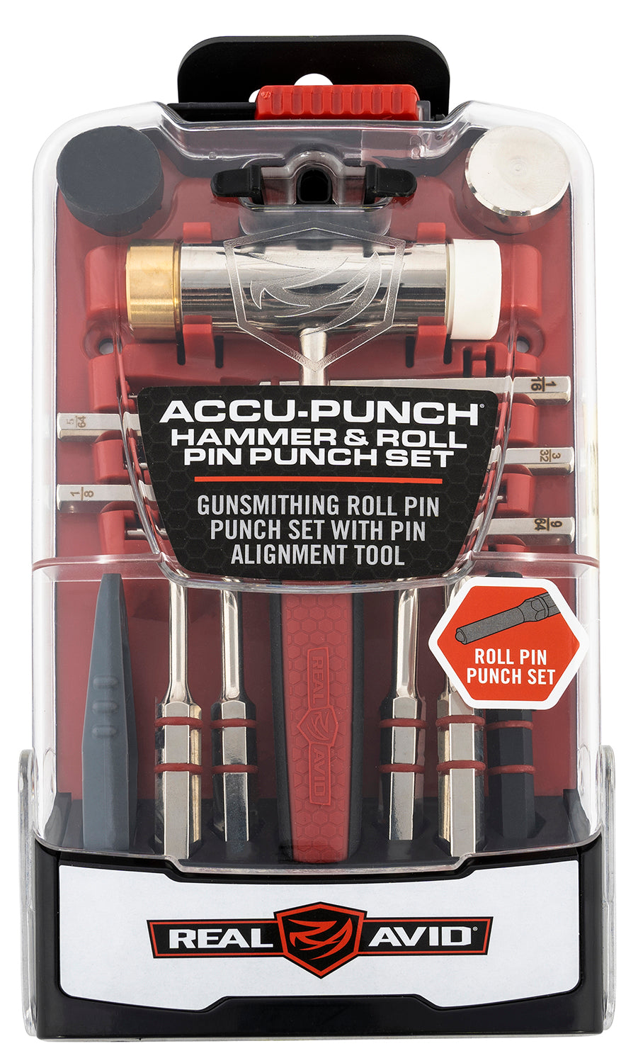 Real Avid AVHPS-RP Accu-Punch Hammer & Roll Pin Punch Set with Rubber Handle