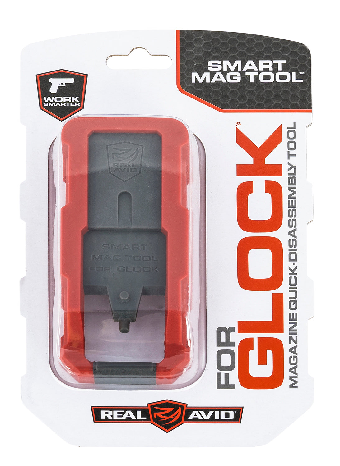 Real Avid AVGLOCKMT Smart Mag Tool for Glock Magazines Gray/Red Plastic