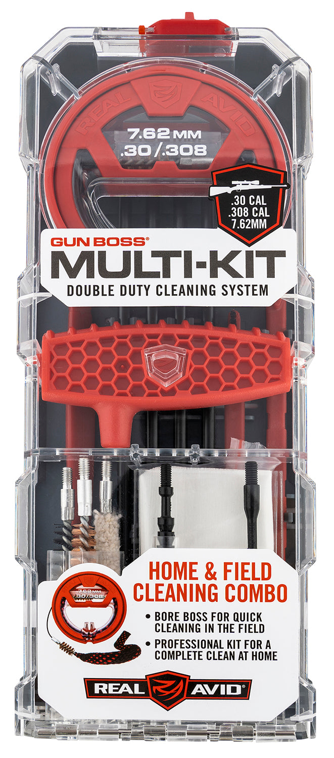 Real Avid AVGBMK308 Gun Boss Multi-Kit Cleaning Kit for 7.62mm 30 Cal 308 Cal Rifle