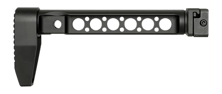 Midwest Industries MISTAPSFLWS Side Folding Buttstock with Folding Adaptor Black Steel Minimalistic Butt Plate