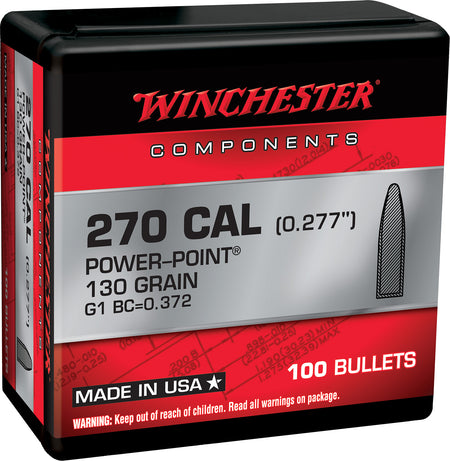 Winchester Centerfire Rifle Component Bullets .270 Win 130 Grain Power Point 100/Box