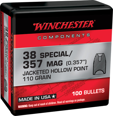 Winchester WB38HP110X Centerfire Handgun Reloading Bullets 38 Special 110gr JHP 100-Count