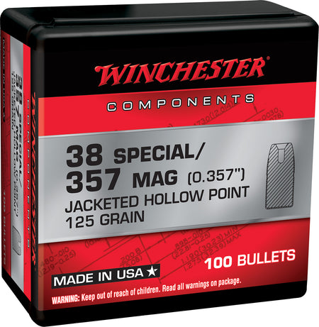 Winchester WB38HP125X Centerfire Handgun Reloading Bullets 38 Special 125gr JHP 100-Count