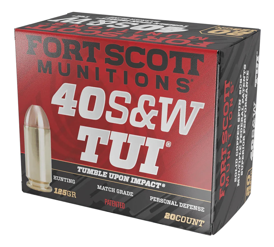 Fort Scott Munitions 400125SCV Tumble Upon Impact (TUI) Solid Copper Spun CS 125 Grain .40 S&W