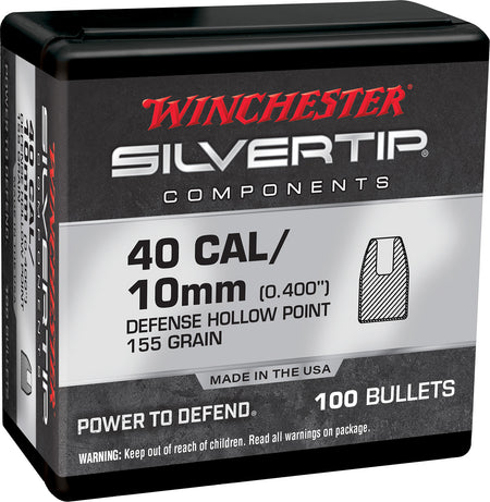Winchester Centerfire Reloading Component Bullets .40 S&W 155 Grain Silvertip Hollow Point 100/Box