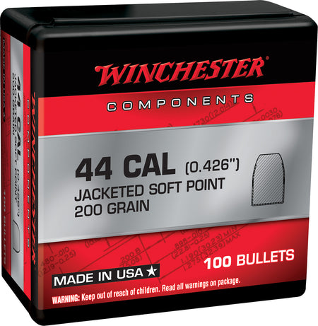 Winchester Centerfire Reloading Component Bullets .44 Rem Mag 200 Grain Soft Point 100/Box