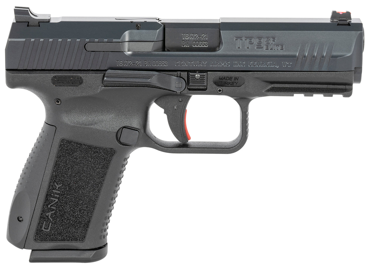 Canik HG4870N TP9SF Elite 9mm Luger 10+1 4.19" Black Nitride Match Grade Barrel, Serrated Steel Slide & Polymer Frame w/Picatinny Rail, Black Interchangeable Backstrap Grip