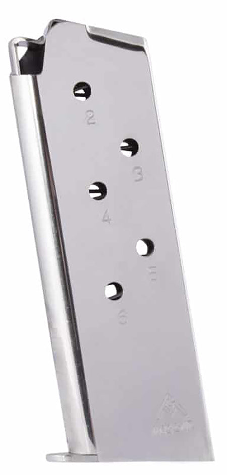 Mec-Gar MGCO4506N 45 ACP 6-Round Nickel Magazine for 1911 Officer