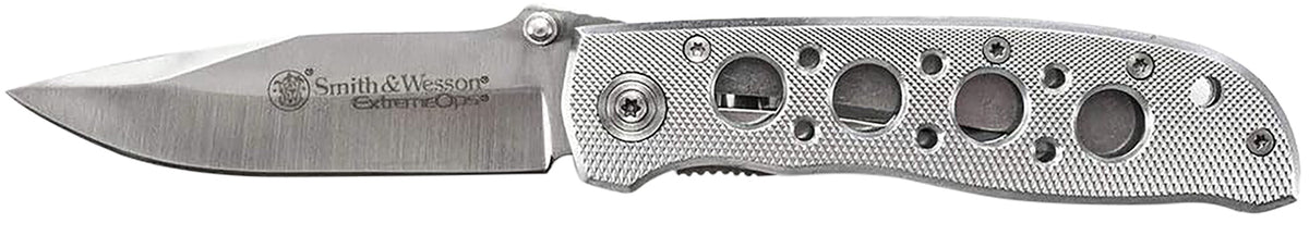 Smith & Wesson Knives CK105HCP Extreme Ops 3.22" Folding Drop Point 7Cr15MoV SS Blade Aluminum Handle Pocket Clip