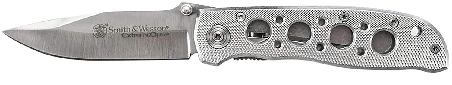 Smith & Wesson Knives CK105HCP Extreme Ops 3.22" Folding Drop Point 7Cr15MoV SS Blade Aluminum Handle Pocket Clip