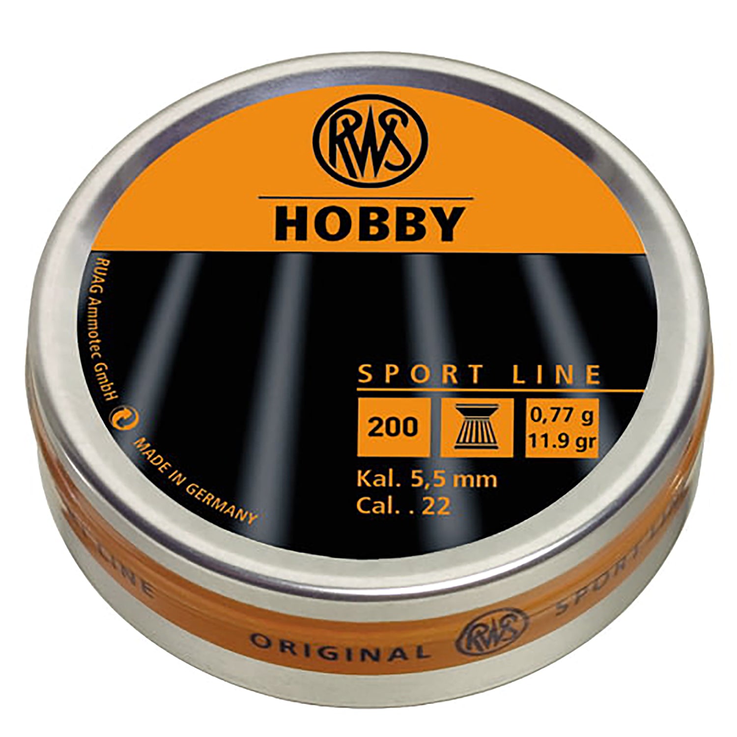Umarex RWS Hobby Sport Line .22 Lead Airgun Pellets 200 Per Tin