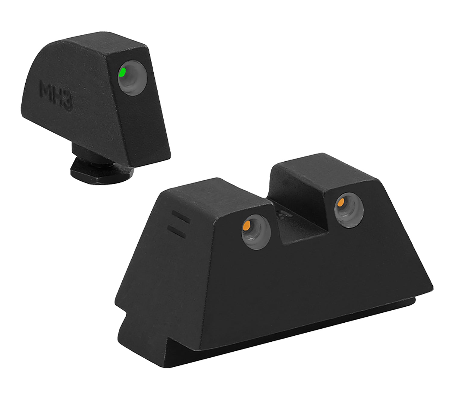 Meprolight Tru-Dot Green Front Orange Rear Tritium White Outline Night Sights for Glock 17/19/22/23