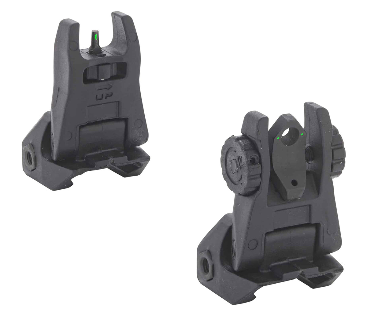 Meprolight USA 404100 FUBS Flip-Up Sight Set Black AR-15 Green Tritium Front/Green Tritium Rear