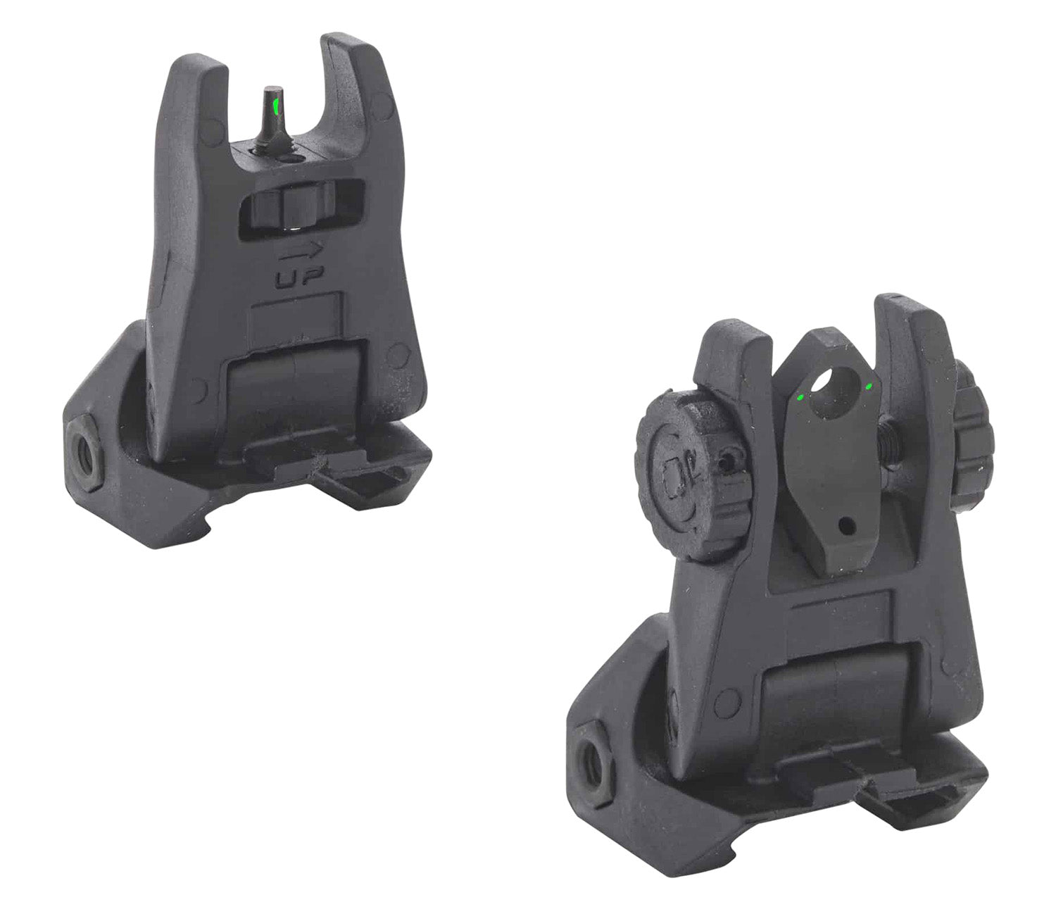 Meprolight USA 404100 FUBS Flip-Up Sight Set Black AR-15 Green Tritium Front/Green Tritium Rear