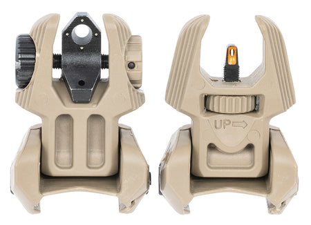 Meprolight USA 403440 FRBS Flip-Up Sight Set Desert Tan AR-15 Orange Tritium Front/Green Tritium Rear