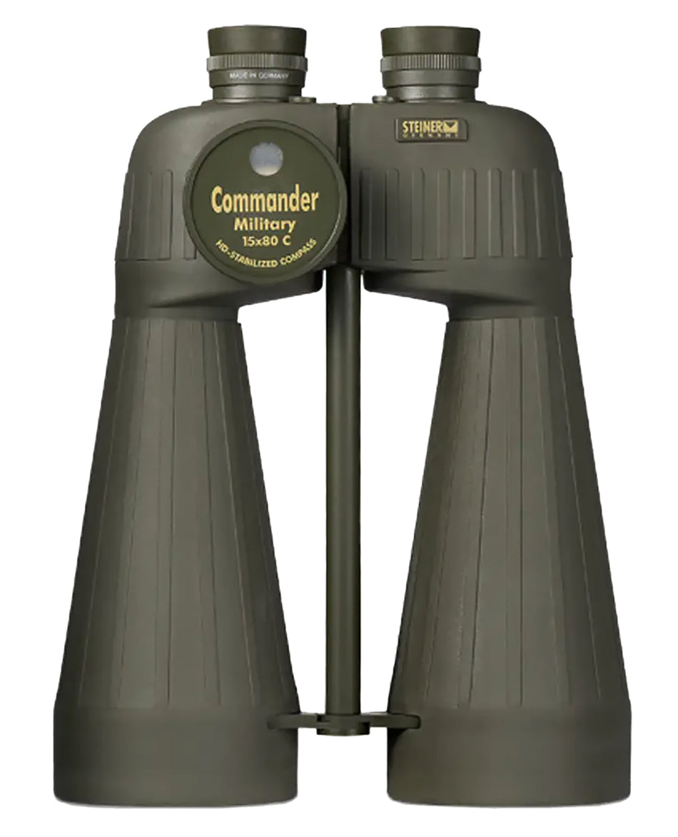 Steiner 2693 M1580 Reticle & Compass 15x80mm Binocular, Range Finding Reticle, Floating Prism, Sports-Auto Focus, OD Green Makrolon w/Rubber Armor