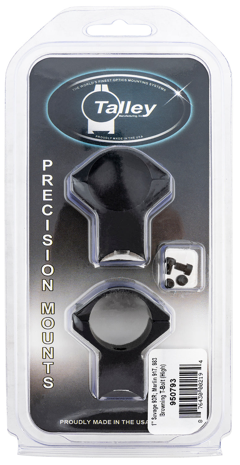 Talley 950793 Savage 93R B.Mag Mark II Scope Mount Ring Combo Black Anodized 1 Inch High Rings