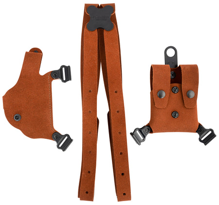 Galco CL2224 Classic Lite 2.0 Shoulder Holster System - Natural Leather, Fits Chest Up To 56", Glock 17/19/22 Gen2-5, Right Hand *Worn/Missing Mag Carrier