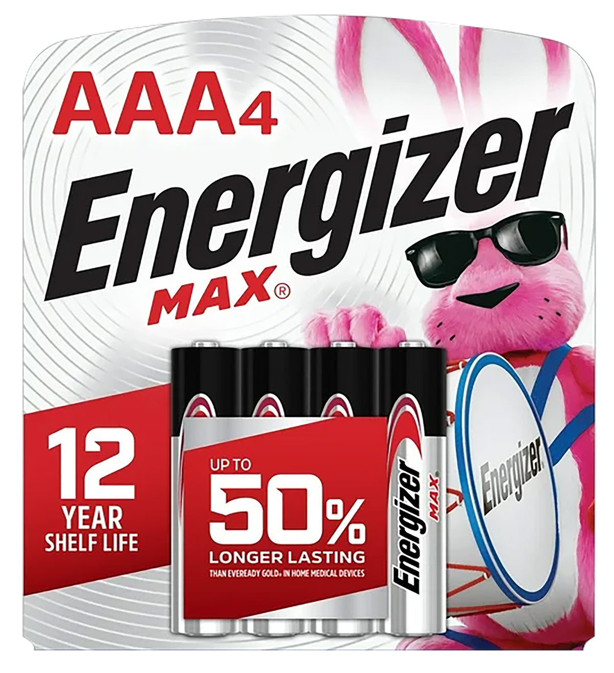 Energizer E92BP4 MAX AAA Alkaline Batteries 1.5V 4-Pack