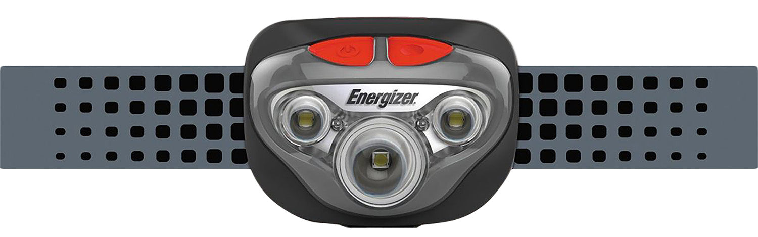 Energizer HDDIN32E Vision HD+ Focus LED Headlamp 400 Lumens Red/White Gray 85 Meter Beam