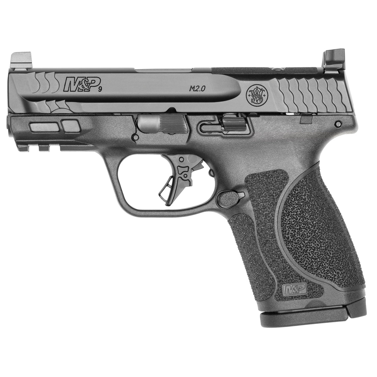 Smith & Wesson 13571 M&P M2.0 Compact 9mm Luger 15+1, 3.60" Black Armornite Stainless Steel Barrel & Optic Cut/Serrated Slide, Matte Black Polymer Frame w/Picatinny Rail