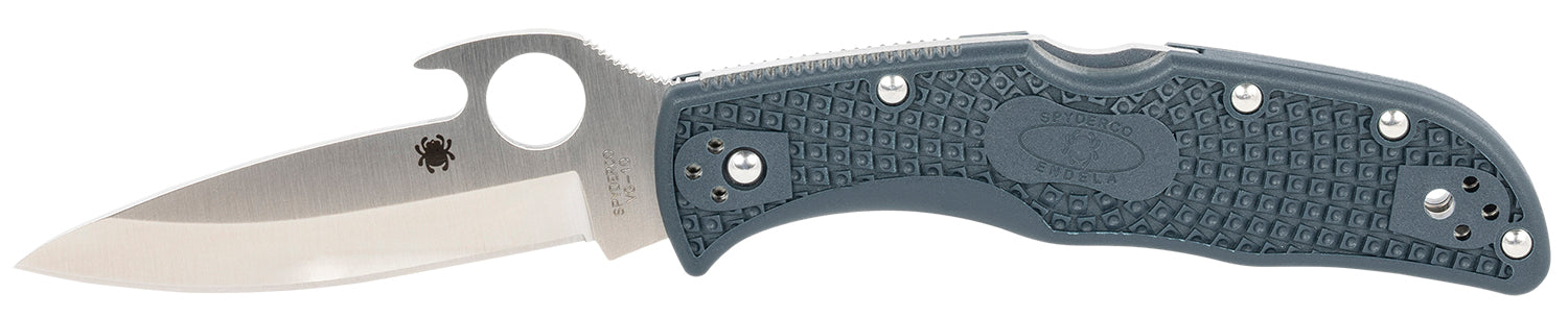 Spyderco Endela Lightweight Folding Knife 3.41" VG-10 Plain Clip Point Blade Blue/Gray FRN Handle C243PGYW