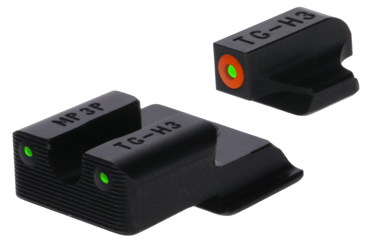 TruGlo TGTG231MP4C Tritium Pro Night Sight Set Green Tritium Orange Outline Front & Green Tritium Rear for Springfield