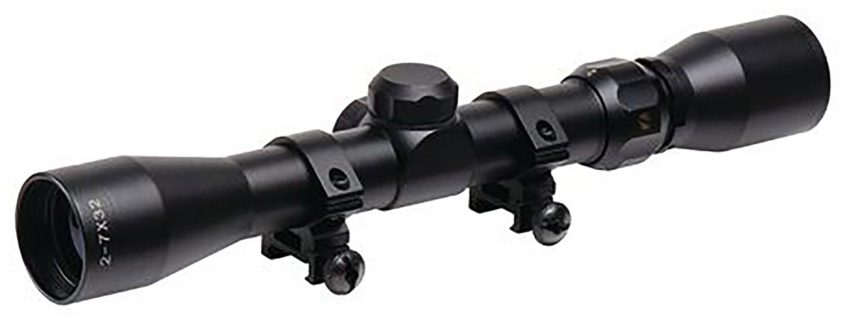 TruGlo TG-TG852732B Trushot 2-7x32mm Riflescope Black Anodized Duplex Reticle with Weaver-Style Rings