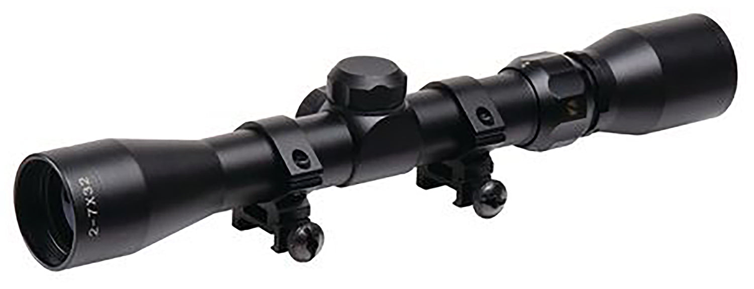 TruGlo TG-TG852732B Trushot 2-7x32mm Riflescope Black Anodized Duplex Reticle with Weaver-Style Rings