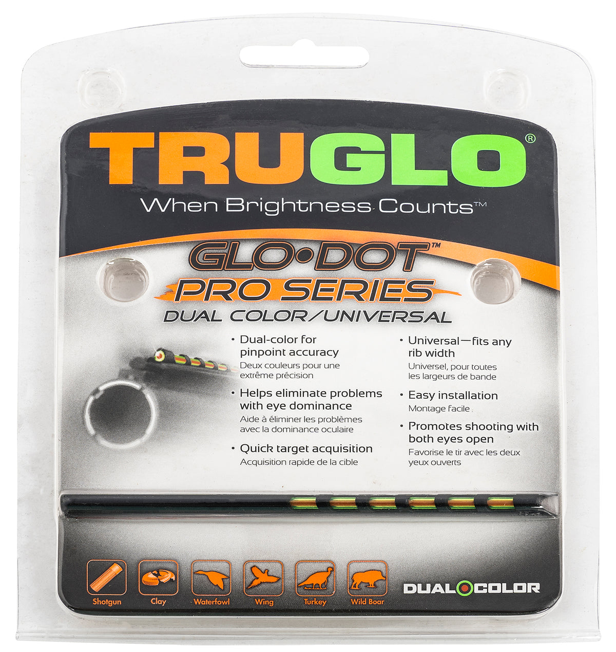 TruGlo TG-TG104D Glo-Dot Pro Series Universal Dual Fiber Optic Shotgun Sight