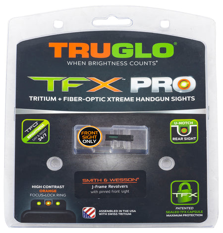 TruGlo TGTG13SJ1PC TFX Pro Tritium & Fiber Optic Orange Outline Front Sight for Pistols