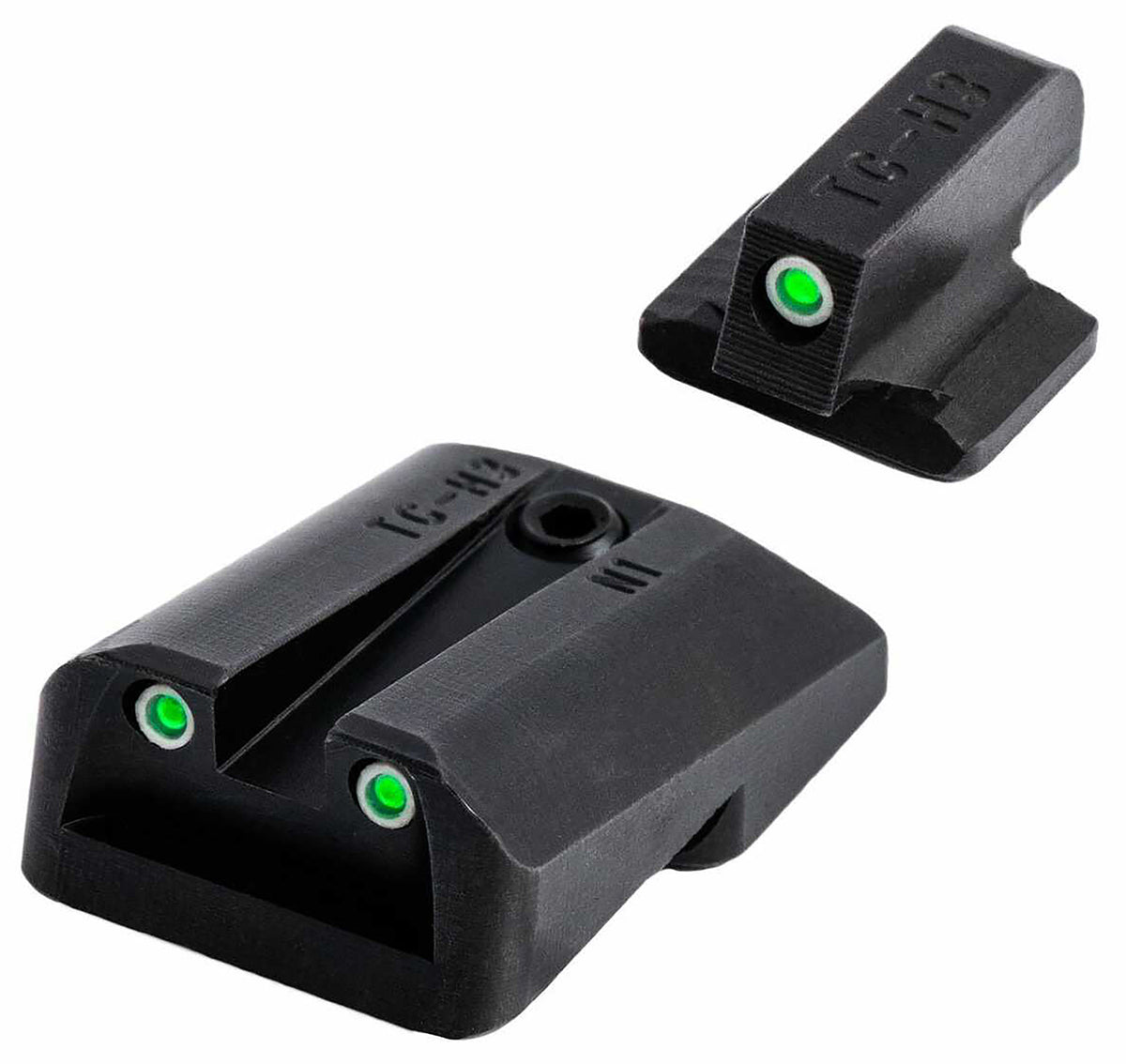 TruGlo TGTG231Z2W Tritium Pro Night Sight Set Black Green Tritium White Outline Front & Rear