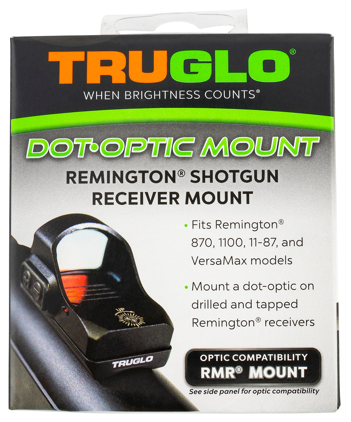 TruGlo TGTG8955R2 Shotgun Receiver Red Dot Mount Black for Remington Trijicon RMR