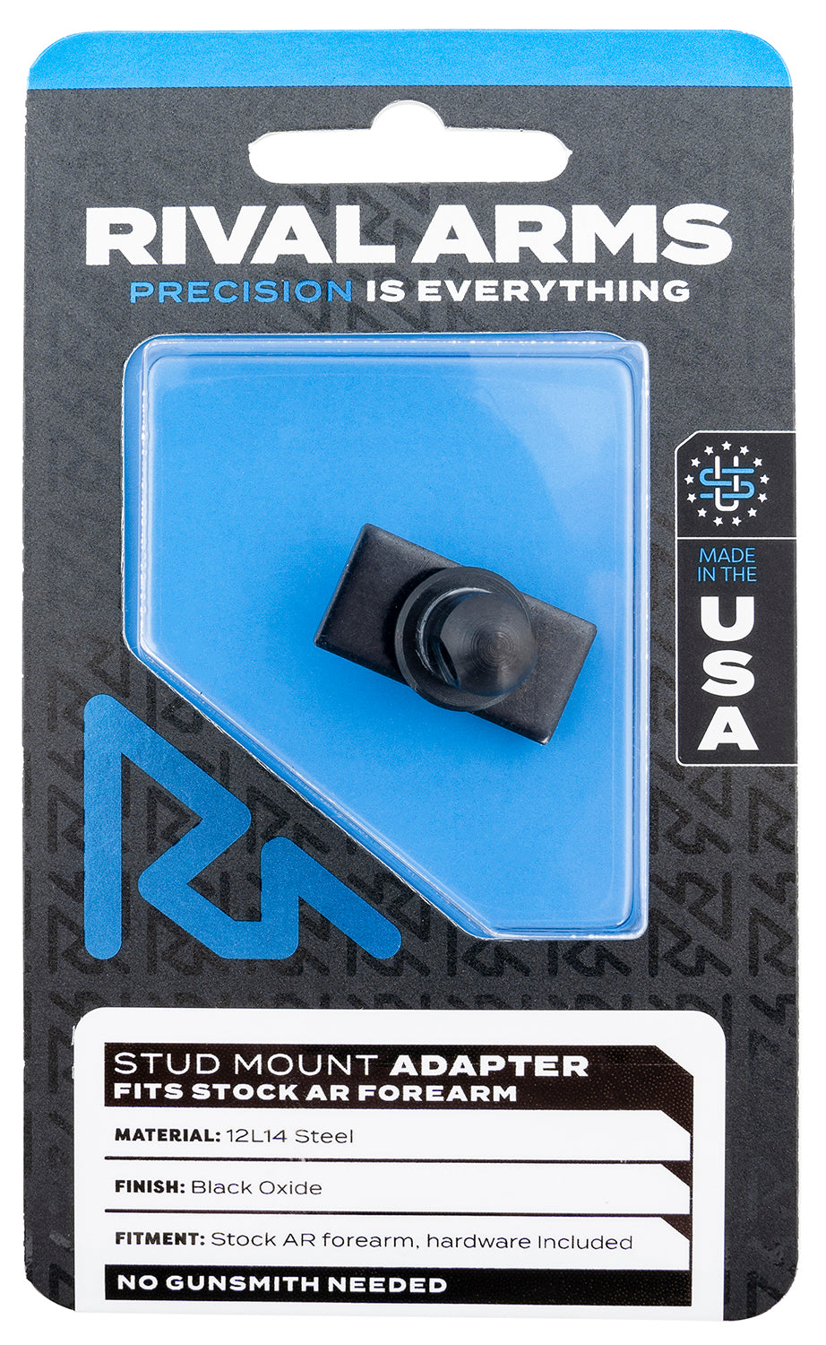 Rival Arms RA92M6B Stud Mount Adapter 12L14 Steel Black Oxide for AR Stock Forearm