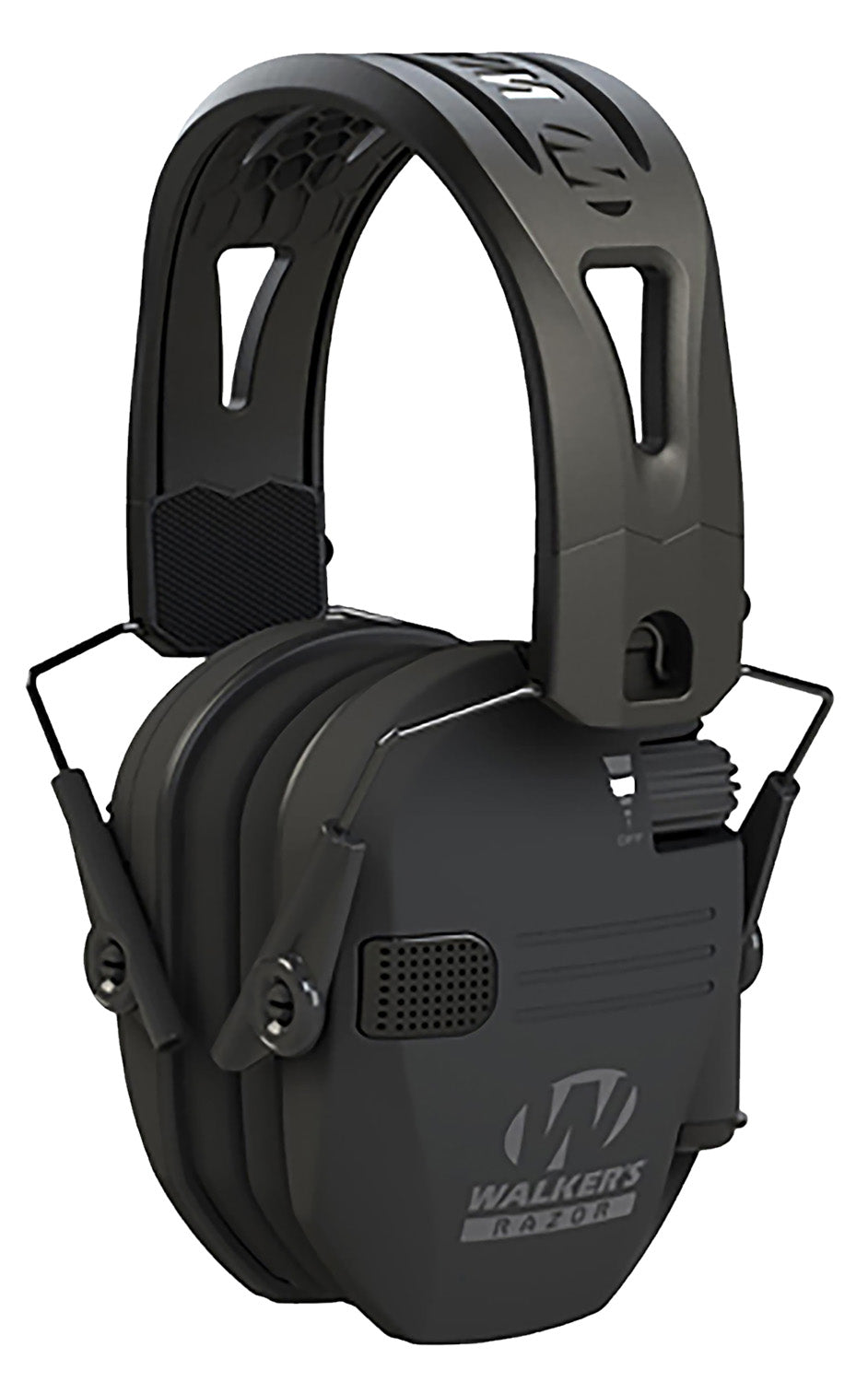 Walker's GWPRSEMRH RAZR Razor Tacti-Grip 23 dB Electronic Muff Over the Head Black Polymer