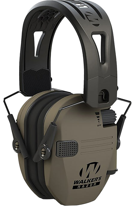 Walker's GWPRSEMRHFDE Razor Tacti-Grip 23 dB Electronic Muff Over the Head Flat Dark Earth/Black Polymer