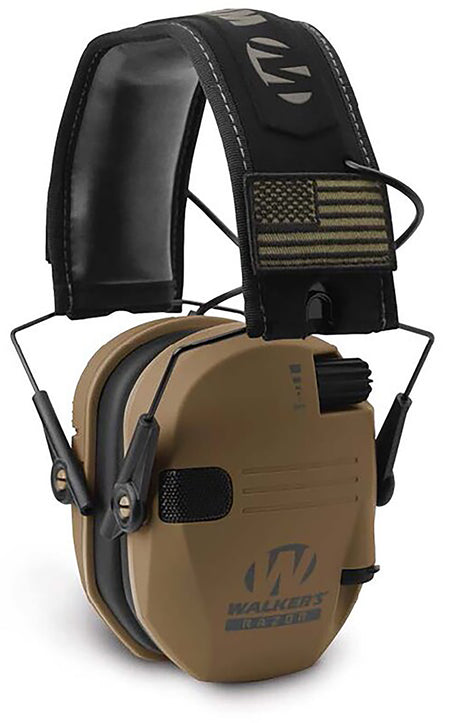 Walker's GWPRSEMPATBB Razor Patriot 23 dB Electronic Muff Over the Head Battle Brown/Black Adult
