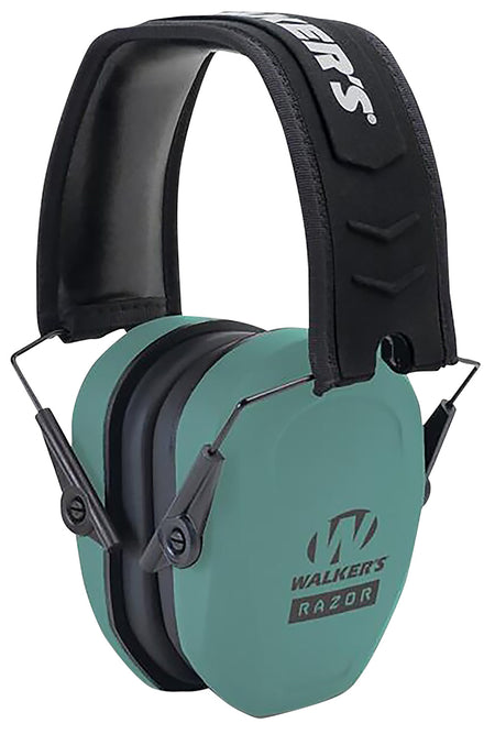 Walker's GWPRSMPASTL Razor Slim Passive Muff 27 dB Over-the-Head Teal/Black Polymer