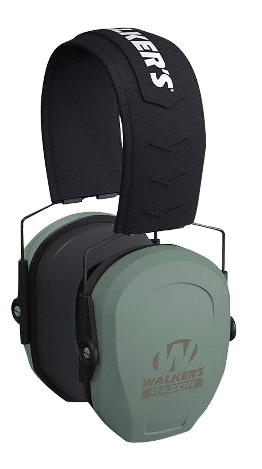 Walker's GWPRSMPASSGN Razor Slim Passive Muff 27 dB Over-the-Head Sage Green/Black Polymer