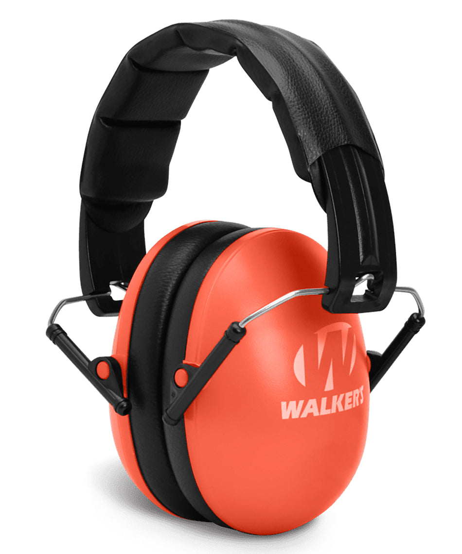 Walker's GWPYWFM2COR Folding Muff 23 dB Over-the-Head Coral/Black Polymer Youth/Women