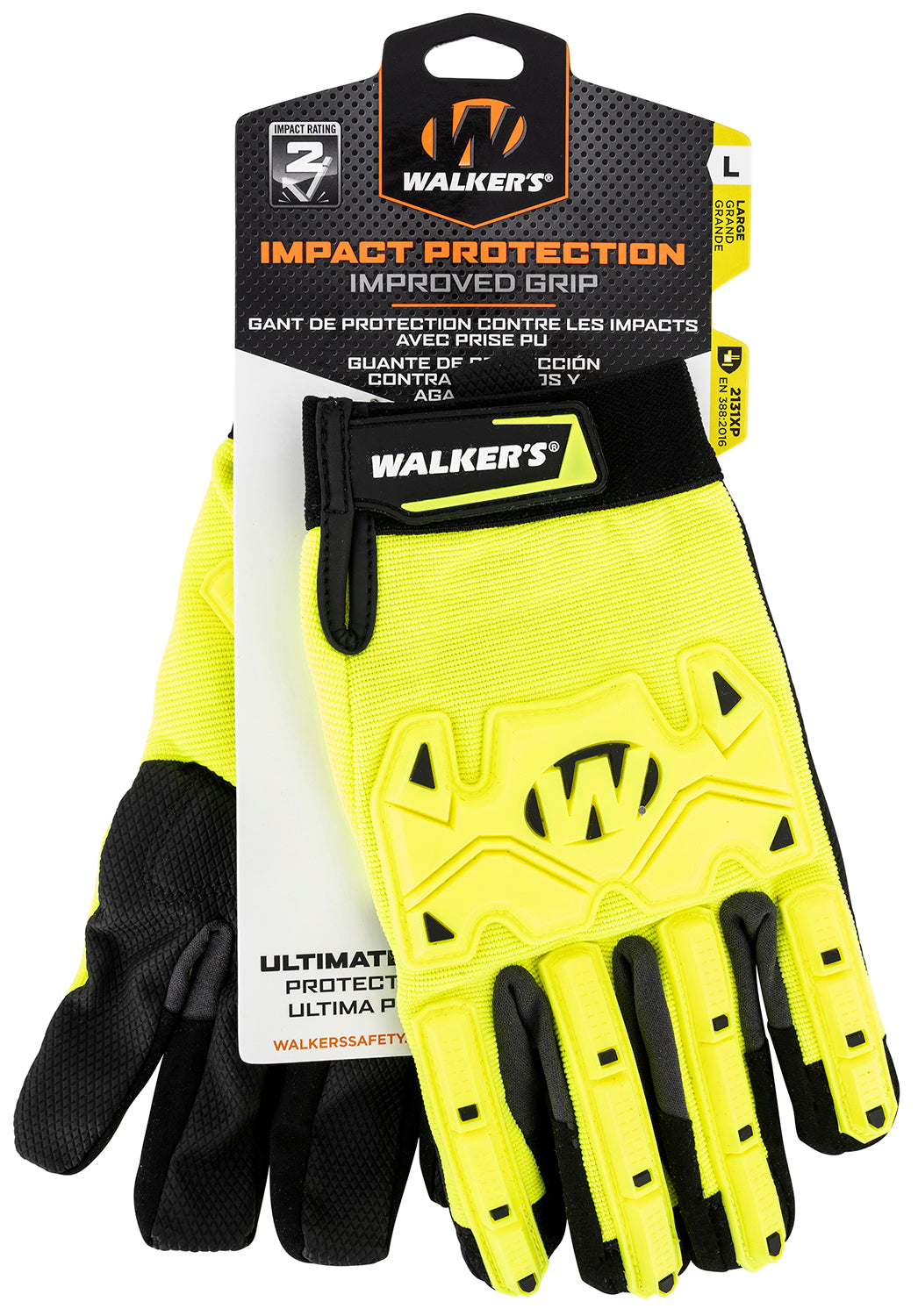 Walker's GWPSFHVFFPUIL2SM Cold Weather Impact Protection Gloves Black/Yellow Synthetic Leather Small