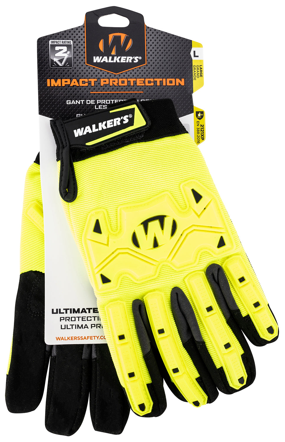 Walker's GWPSFHVFFIL2SM Impact Protection Gloves Yellow/Black Synthetic Leather Small