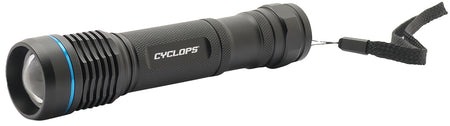 Cyclops Steropes 700 Rechargeable Flashlight Black Anodized 400/700 Lumens White Cree LED Twist Focus